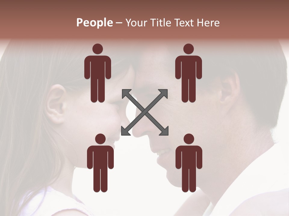 Photo Of A Father And Daughter With Their Heads Rested Together. PowerPoint Template