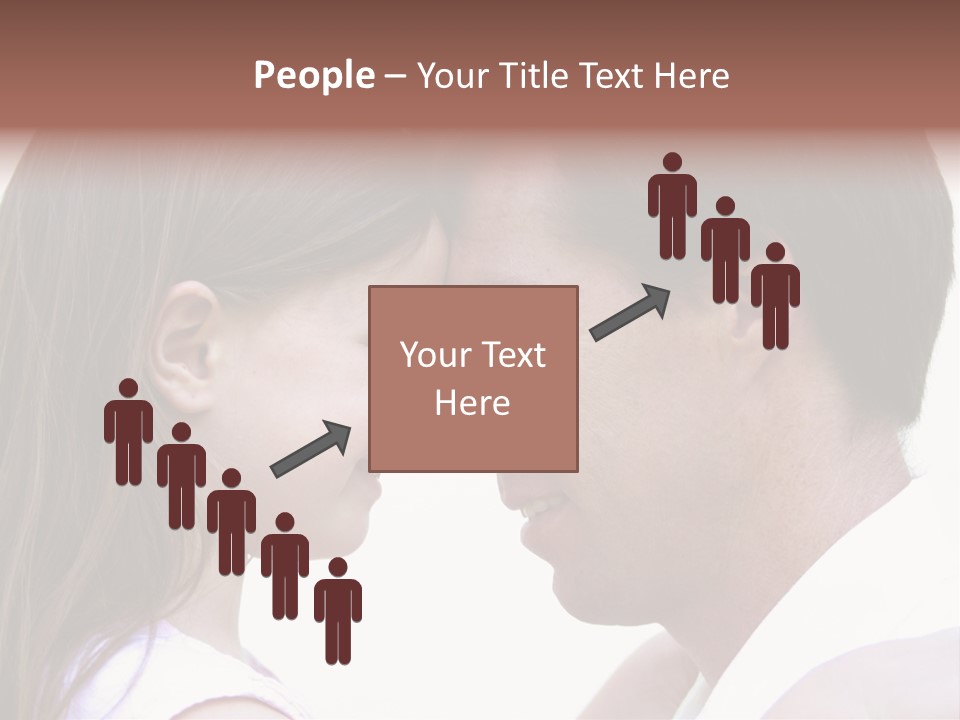 Photo Of A Father And Daughter With Their Heads Rested Together. PowerPoint Template