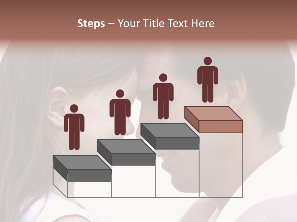 Photo Of A Father And Daughter With Their Heads Rested Together. PowerPoint Template