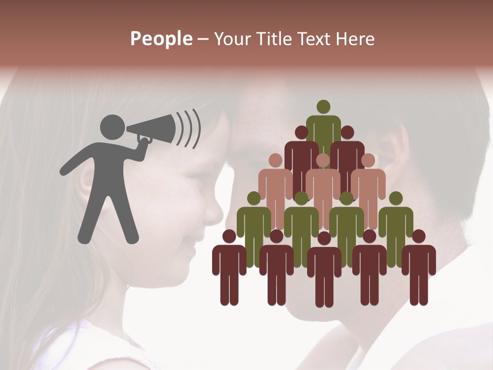 Photo Of A Father And Daughter With Their Heads Rested Together. PowerPoint Template