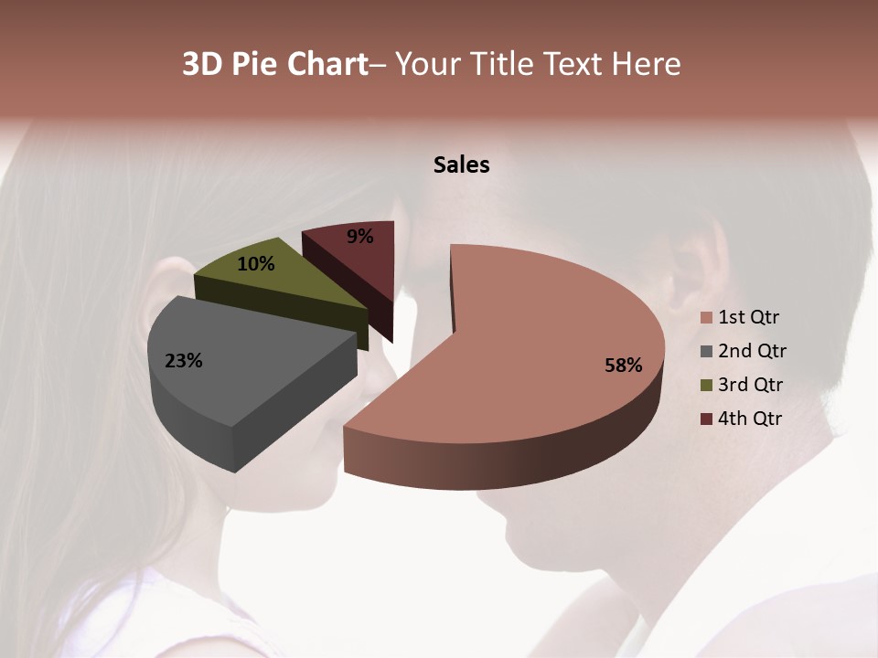 Photo Of A Father And Daughter With Their Heads Rested Together. PowerPoint Template