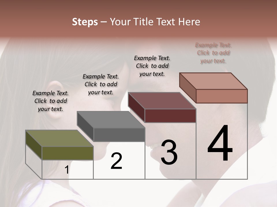 Photo Of A Father And Daughter With Their Heads Rested Together. PowerPoint Template