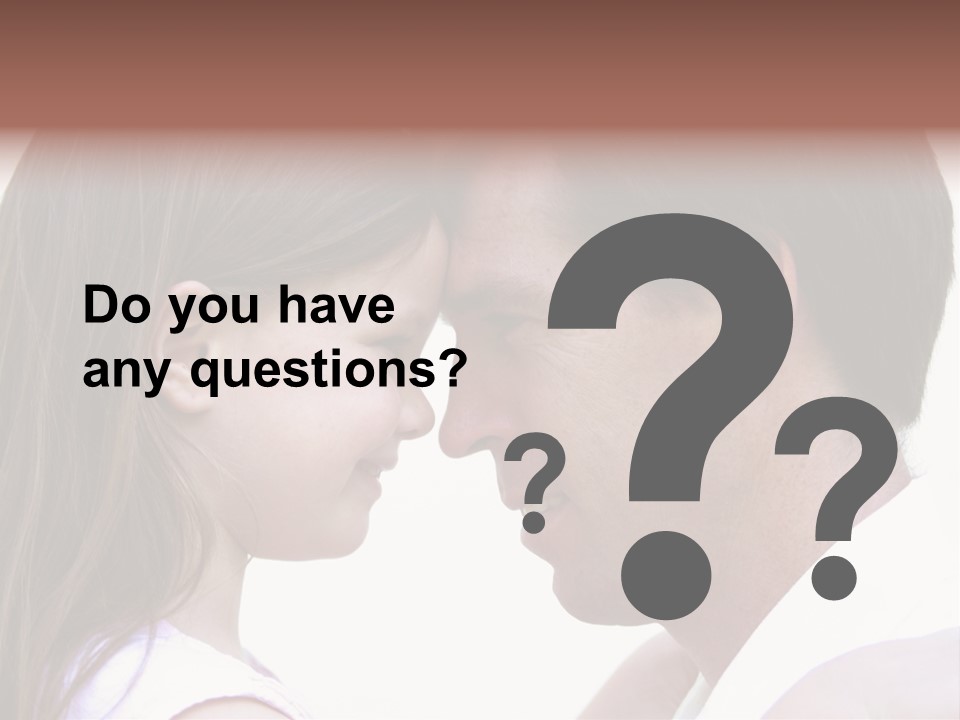 Photo Of A Father And Daughter With Their Heads Rested Together. PowerPoint Template