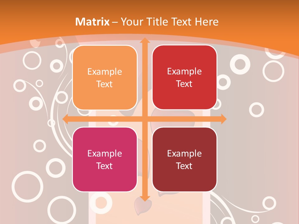 A Red Heart On An Orange Background With Bubbles PowerPoint Template