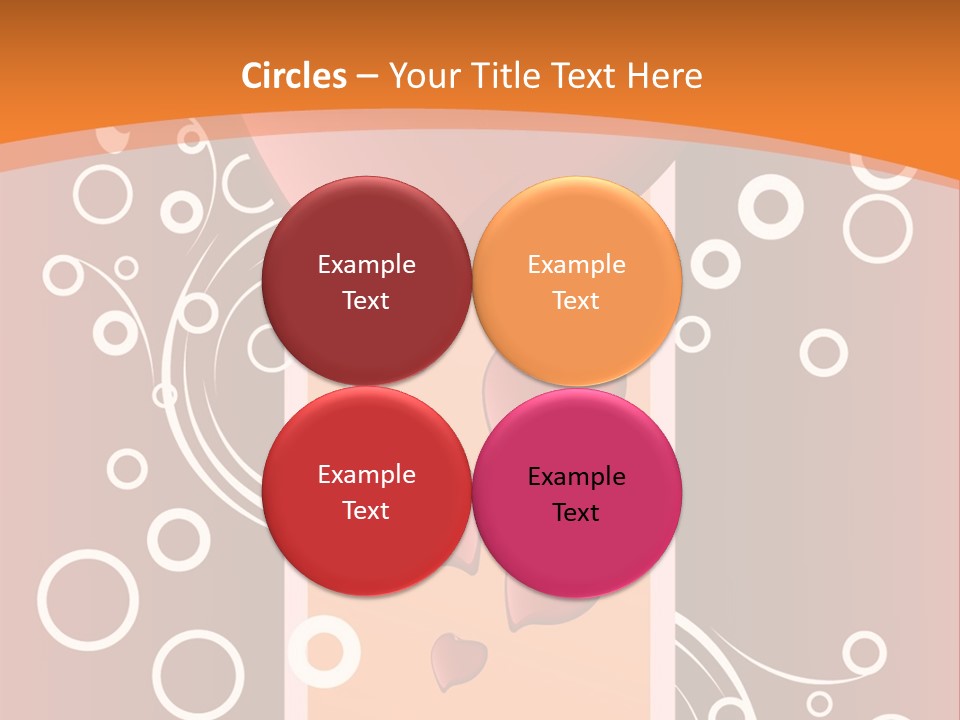 A Red Heart On An Orange Background With Bubbles PowerPoint Template