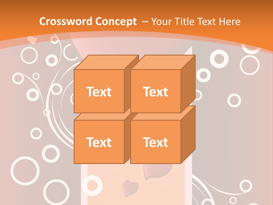 A Red Heart On An Orange Background With Bubbles PowerPoint Template