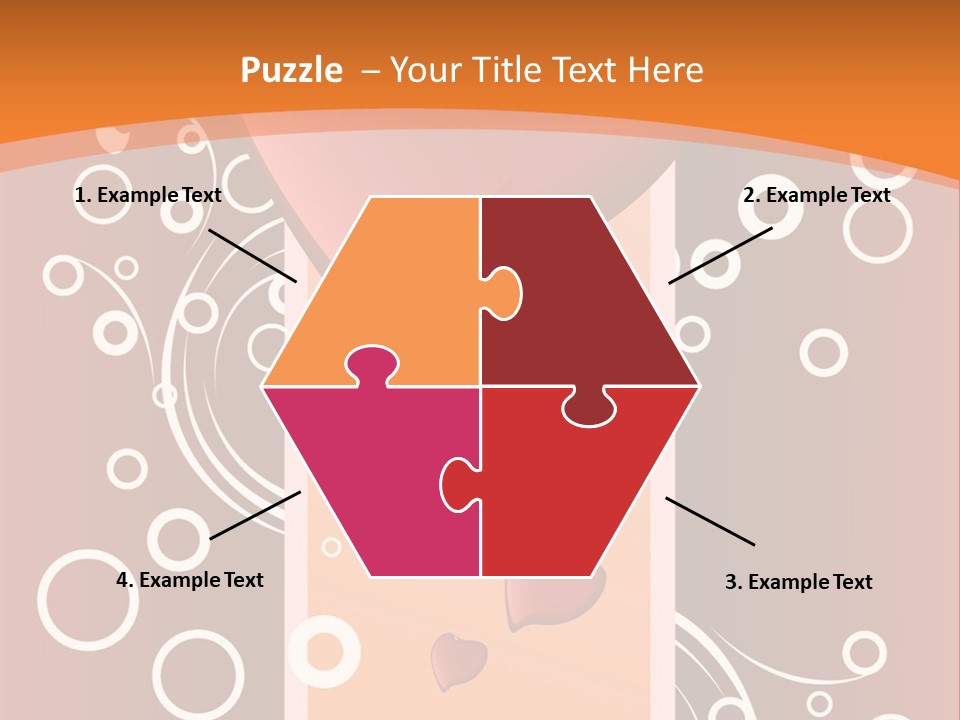 A Red Heart On An Orange Background With Bubbles PowerPoint Template