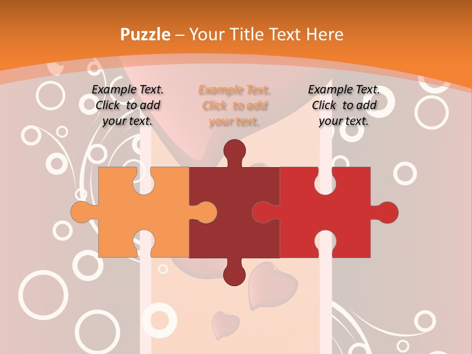 A Red Heart On An Orange Background With Bubbles PowerPoint Template