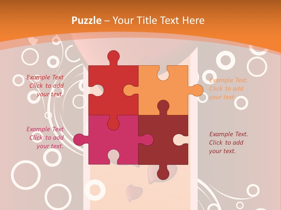 A Red Heart On An Orange Background With Bubbles PowerPoint Template