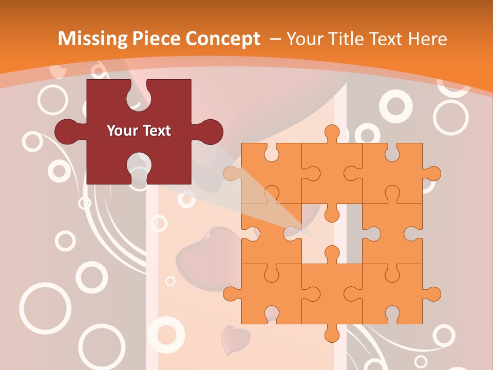 A Red Heart On An Orange Background With Bubbles PowerPoint Template