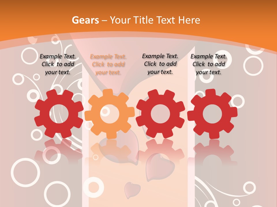 A Red Heart On An Orange Background With Bubbles PowerPoint Template