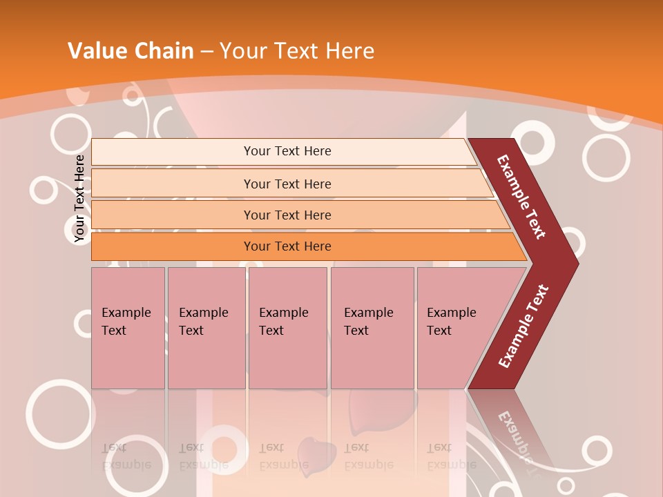 A Red Heart On An Orange Background With Bubbles PowerPoint Template