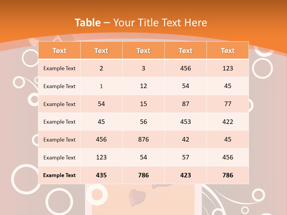 A Red Heart On An Orange Background With Bubbles PowerPoint Template
