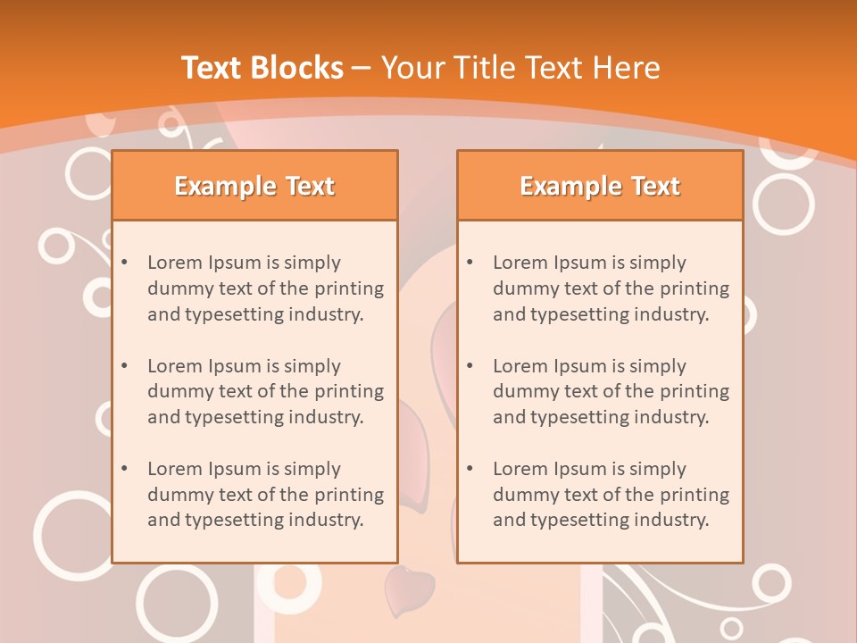 A Red Heart On An Orange Background With Bubbles PowerPoint Template