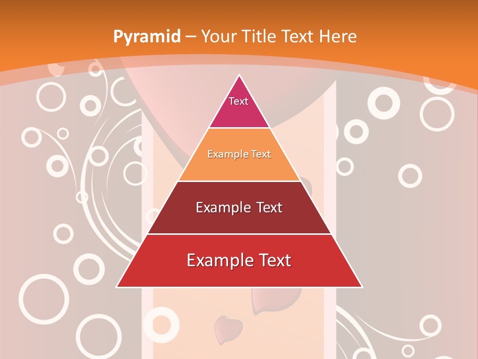 A Red Heart On An Orange Background With Bubbles PowerPoint Template