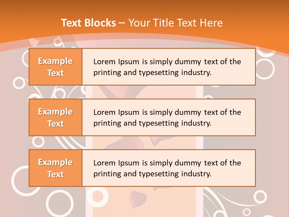 A Red Heart On An Orange Background With Bubbles PowerPoint Template