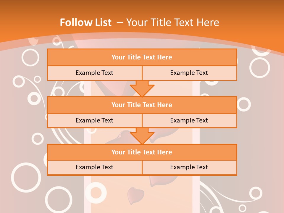 A Red Heart On An Orange Background With Bubbles PowerPoint Template