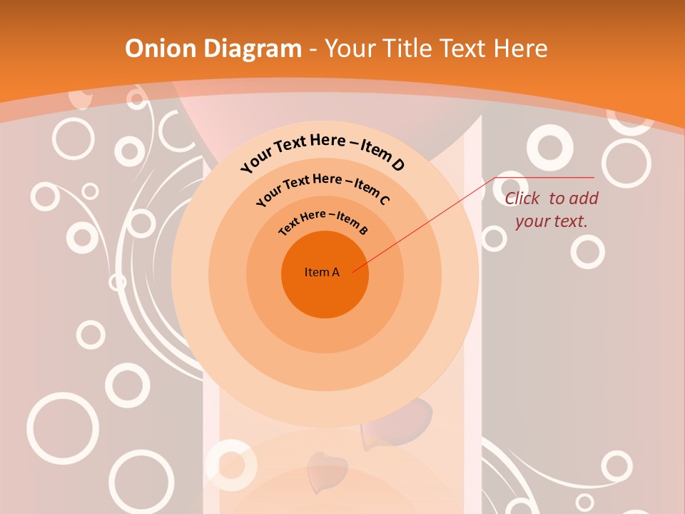 A Red Heart On An Orange Background With Bubbles PowerPoint Template