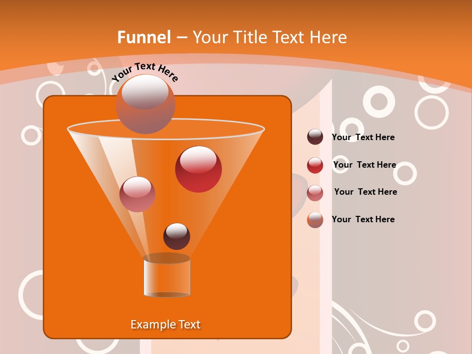 A Red Heart On An Orange Background With Bubbles PowerPoint Template