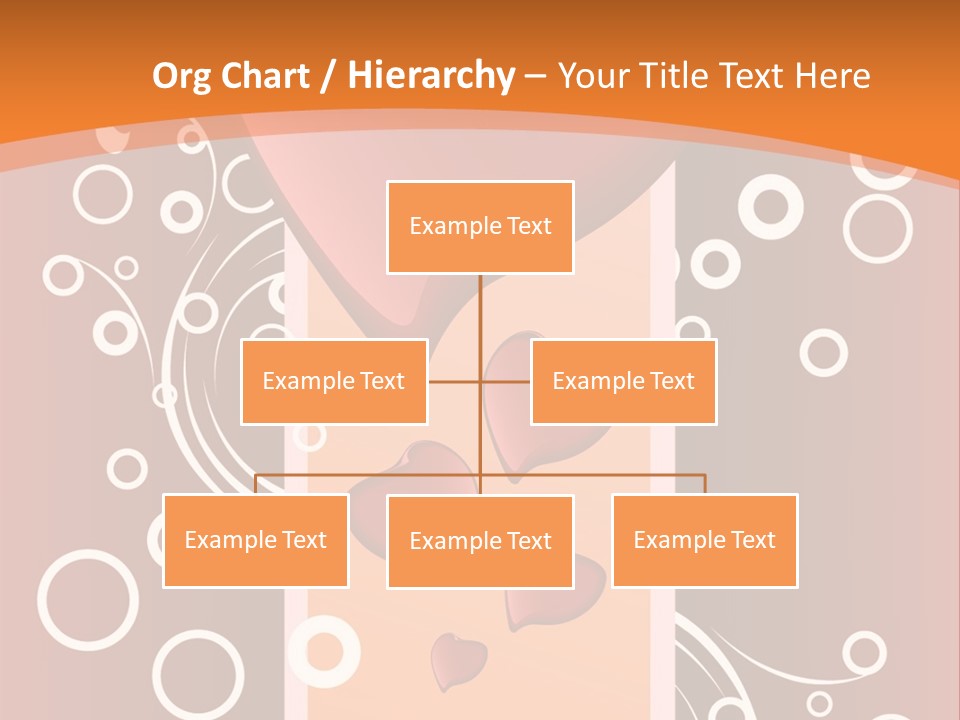 A Red Heart On An Orange Background With Bubbles PowerPoint Template