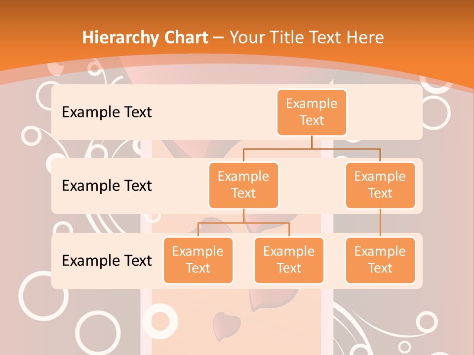 A Red Heart On An Orange Background With Bubbles PowerPoint Template