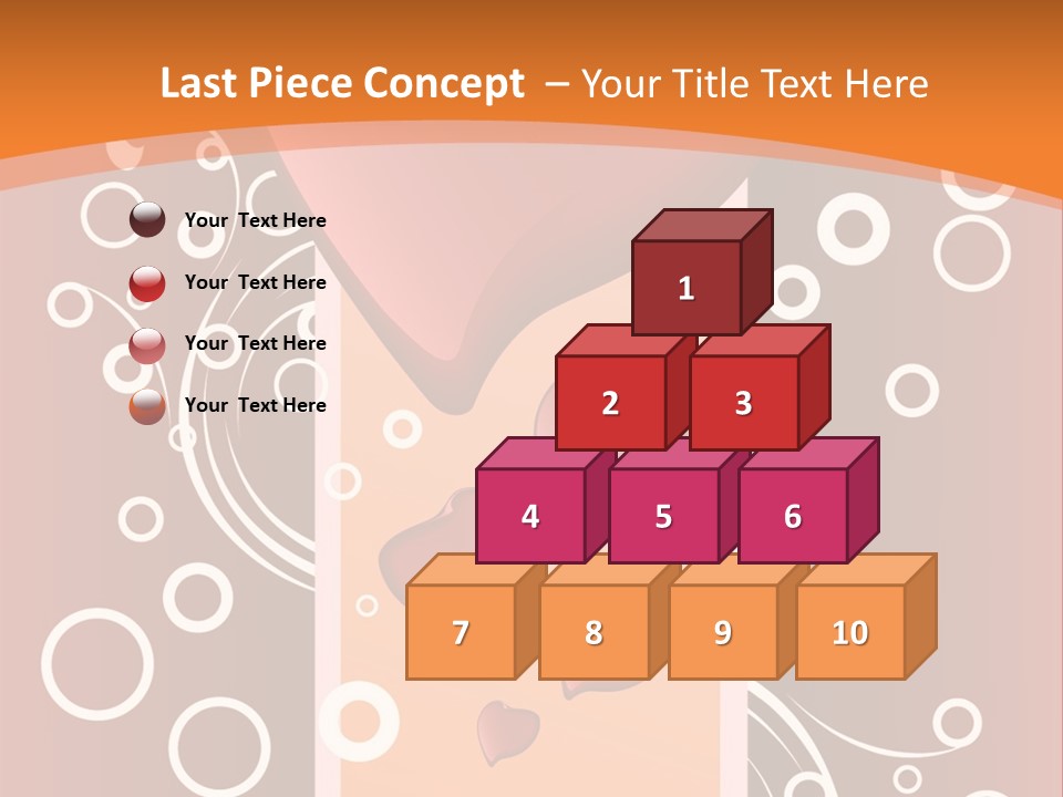 A Red Heart On An Orange Background With Bubbles PowerPoint Template