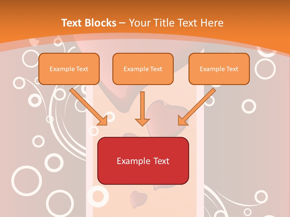 A Red Heart On An Orange Background With Bubbles PowerPoint Template