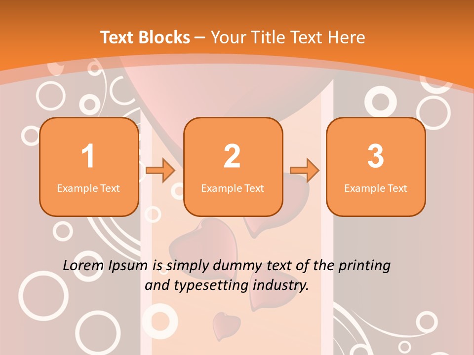 A Red Heart On An Orange Background With Bubbles PowerPoint Template