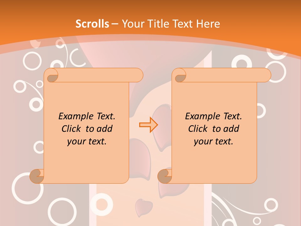 A Red Heart On An Orange Background With Bubbles PowerPoint Template