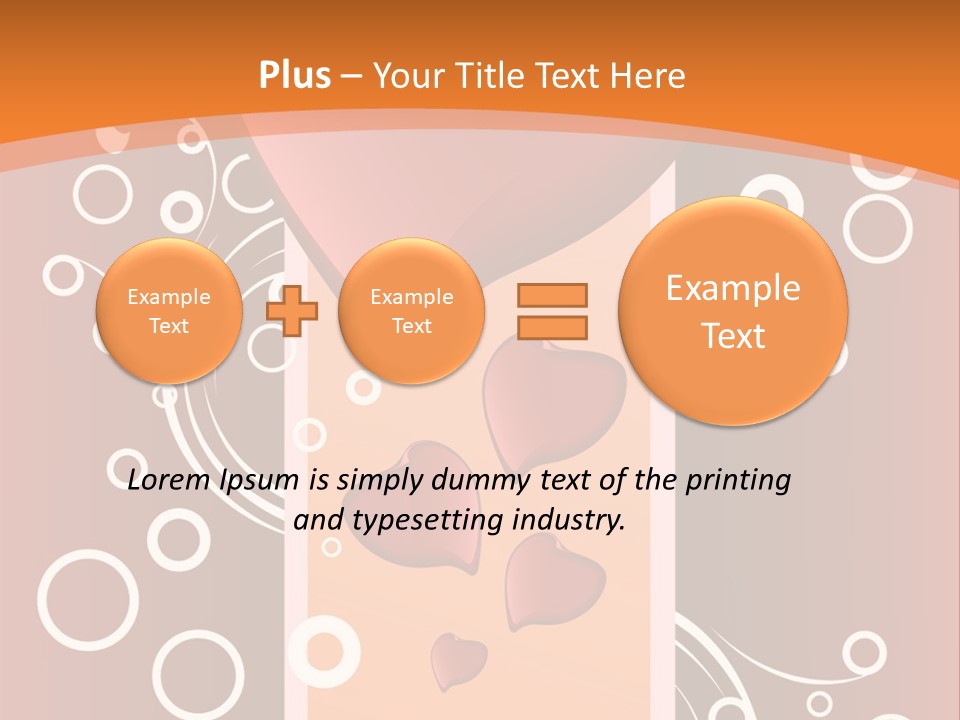 A Red Heart On An Orange Background With Bubbles PowerPoint Template