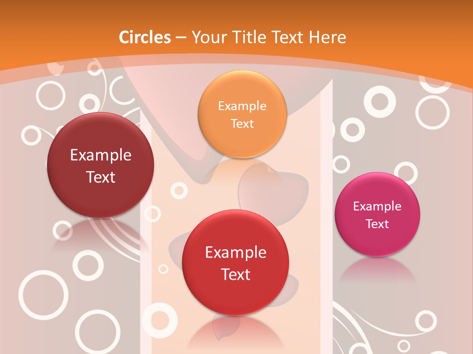 A Red Heart On An Orange Background With Bubbles PowerPoint Template