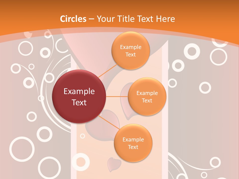 A Red Heart On An Orange Background With Bubbles PowerPoint Template