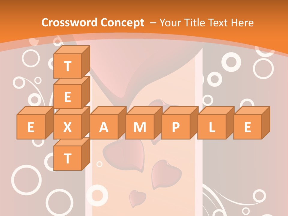 A Red Heart On An Orange Background With Bubbles PowerPoint Template