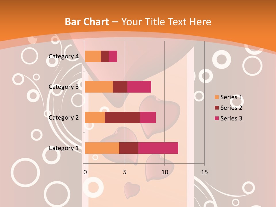 A Red Heart On An Orange Background With Bubbles PowerPoint Template