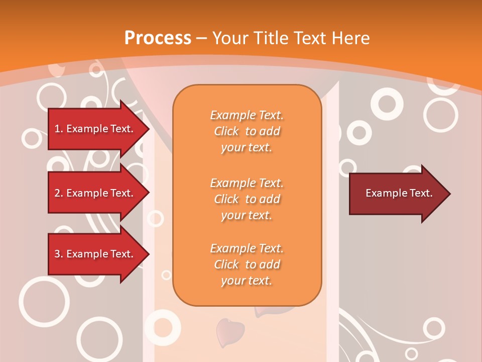 A Red Heart On An Orange Background With Bubbles PowerPoint Template