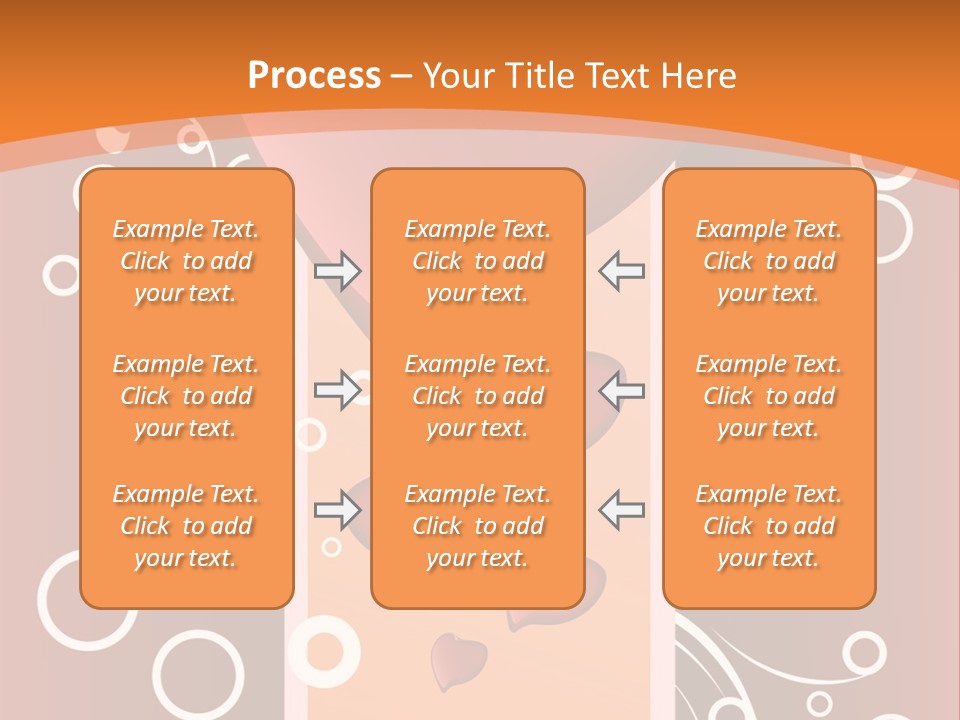 A Red Heart On An Orange Background With Bubbles PowerPoint Template
