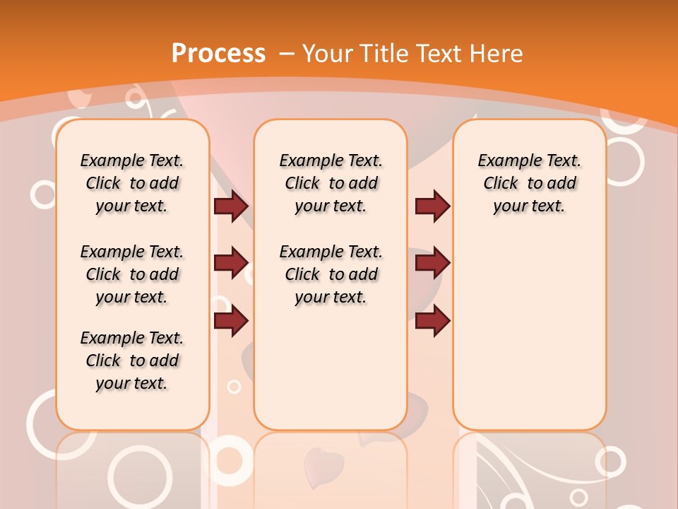 A Red Heart On An Orange Background With Bubbles PowerPoint Template