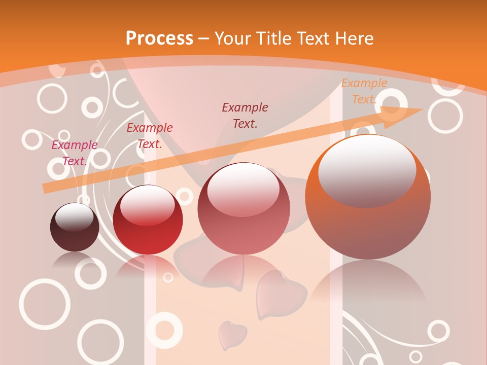 A Red Heart On An Orange Background With Bubbles PowerPoint Template
