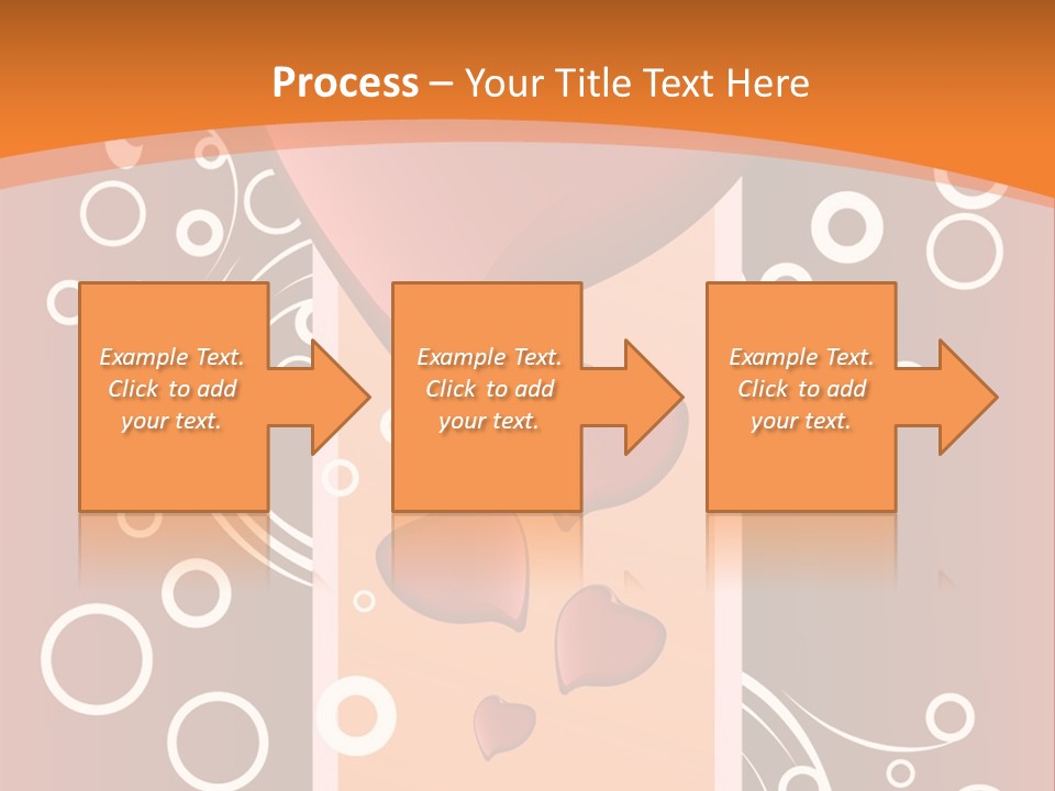 A Red Heart On An Orange Background With Bubbles PowerPoint Template