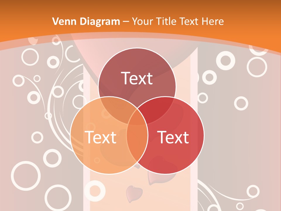 A Red Heart On An Orange Background With Bubbles PowerPoint Template