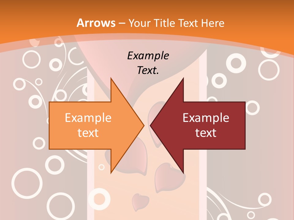 A Red Heart On An Orange Background With Bubbles PowerPoint Template