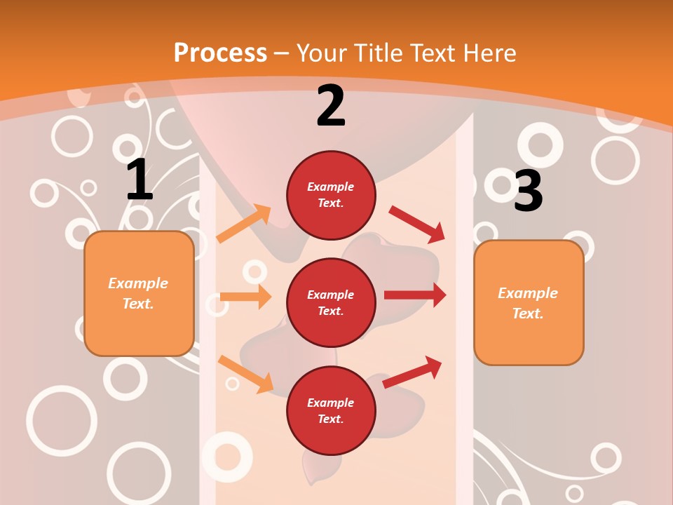 A Red Heart On An Orange Background With Bubbles PowerPoint Template