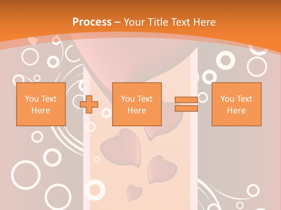 A Red Heart On An Orange Background With Bubbles PowerPoint Template