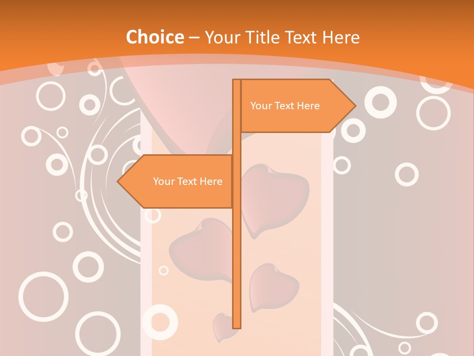 A Red Heart On An Orange Background With Bubbles PowerPoint Template