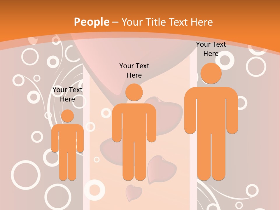 A Red Heart On An Orange Background With Bubbles PowerPoint Template