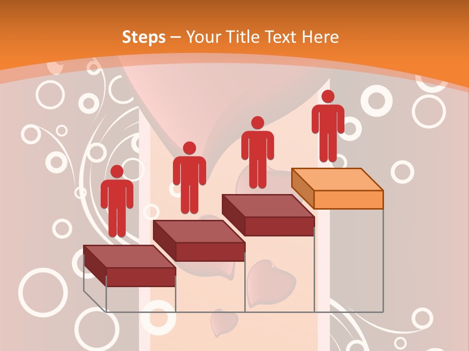 A Red Heart On An Orange Background With Bubbles PowerPoint Template