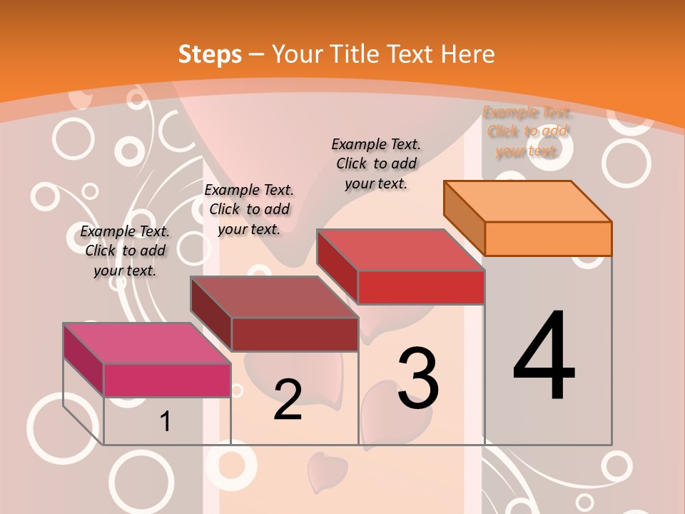 A Red Heart On An Orange Background With Bubbles PowerPoint Template