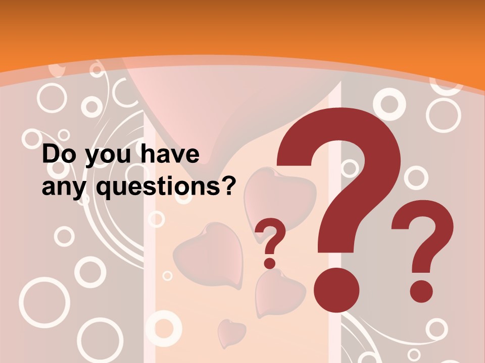 A Red Heart On An Orange Background With Bubbles PowerPoint Template