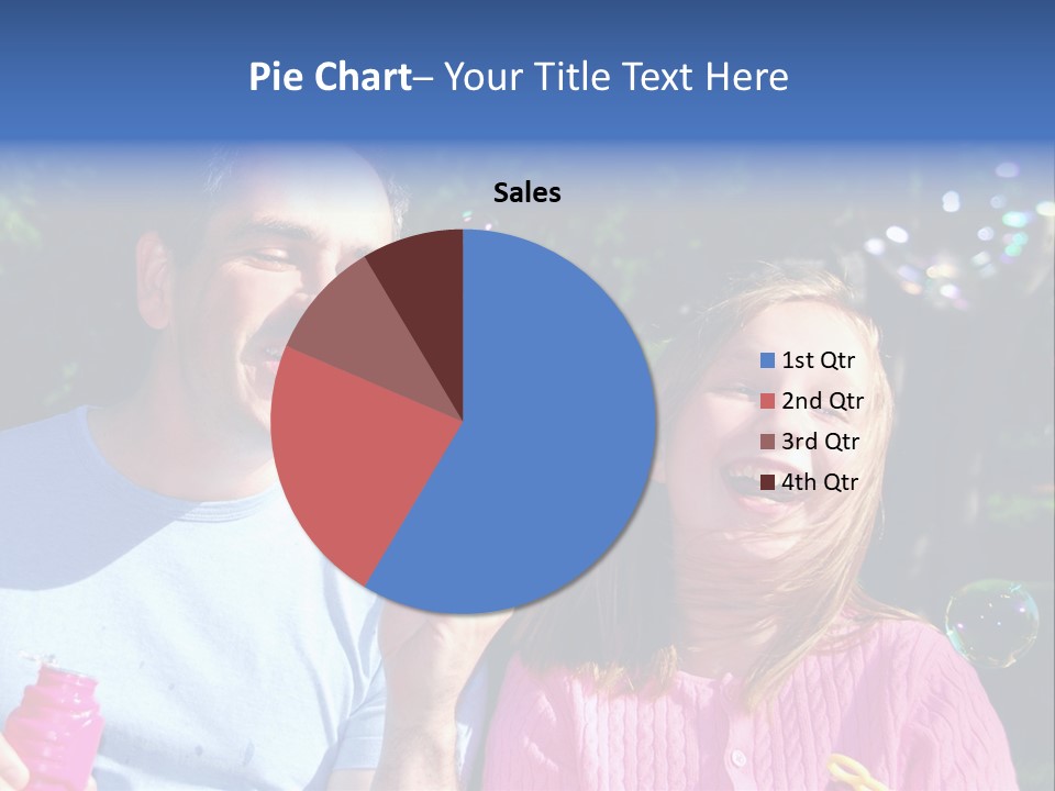 Father And Daughter Blowing Soap Bubbles Together PowerPoint Template