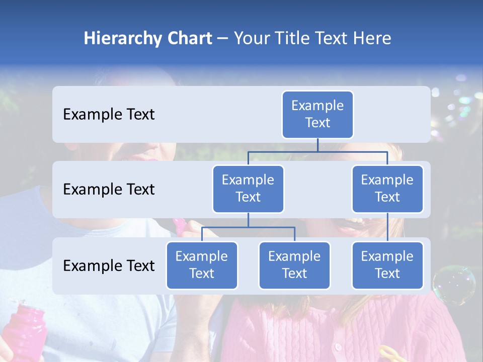 Father And Daughter Blowing Soap Bubbles Together PowerPoint Template
